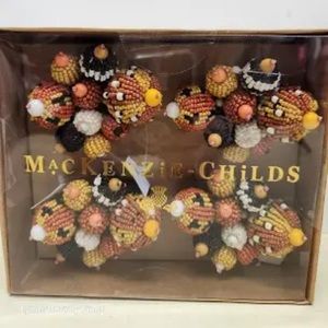 Mackenzie Childs polka pumpkin napkin ring holders set of 4 sold out!